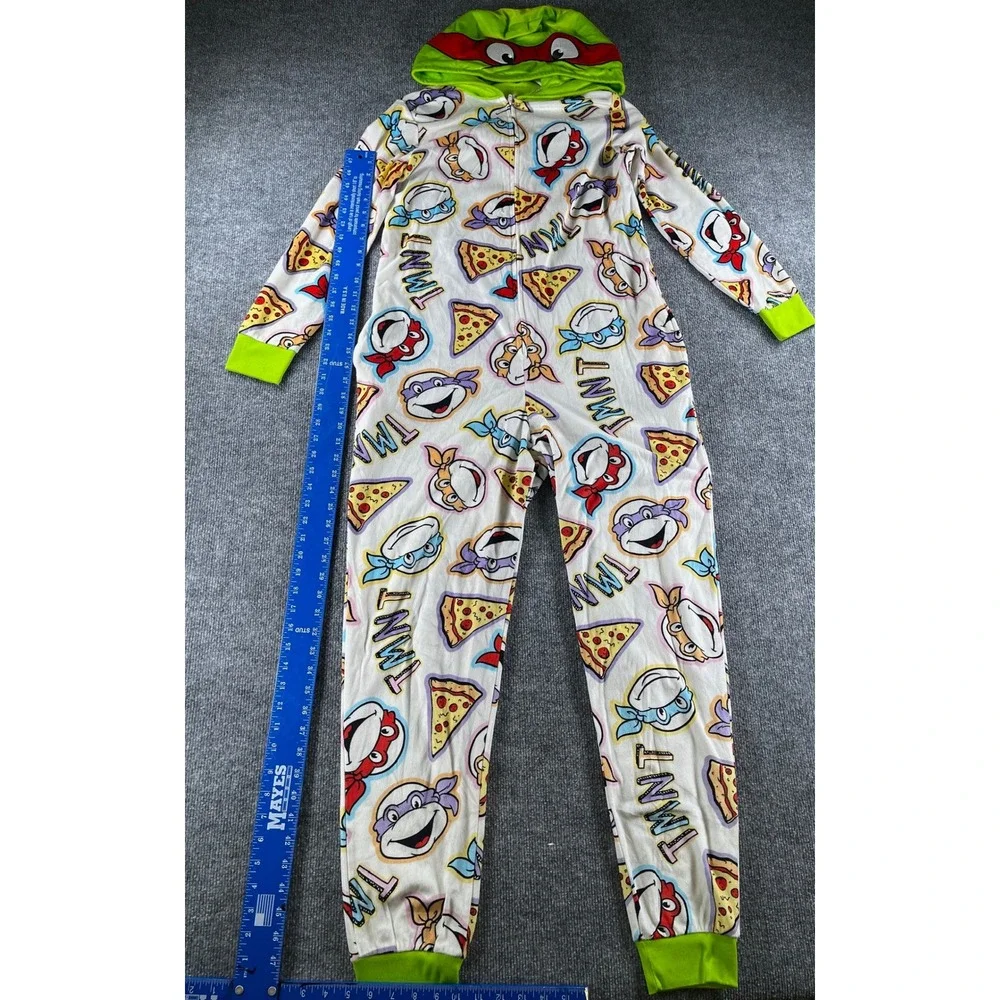 Nickelodeon TMNT Teenage Mutant Ninja Turtles Hooded Union Suit Small 4-6 Pizza